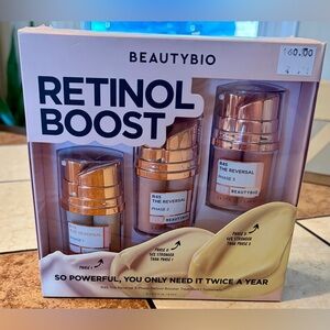 New in Box BeautyBio Retinol Boost 3 Step Set $160 Retail Value Real Results
